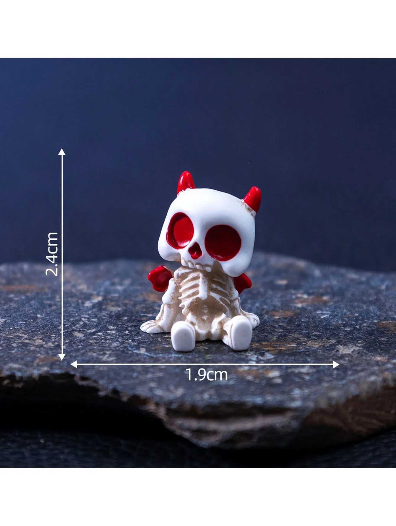 4/8-teiliges Halloween-Minifiguren-Set, Gruselige Harz-Dekorationen mit Kürbissen, Geistern und Totenköpfen für Party, Haus und Gartendekoration – Detail 8