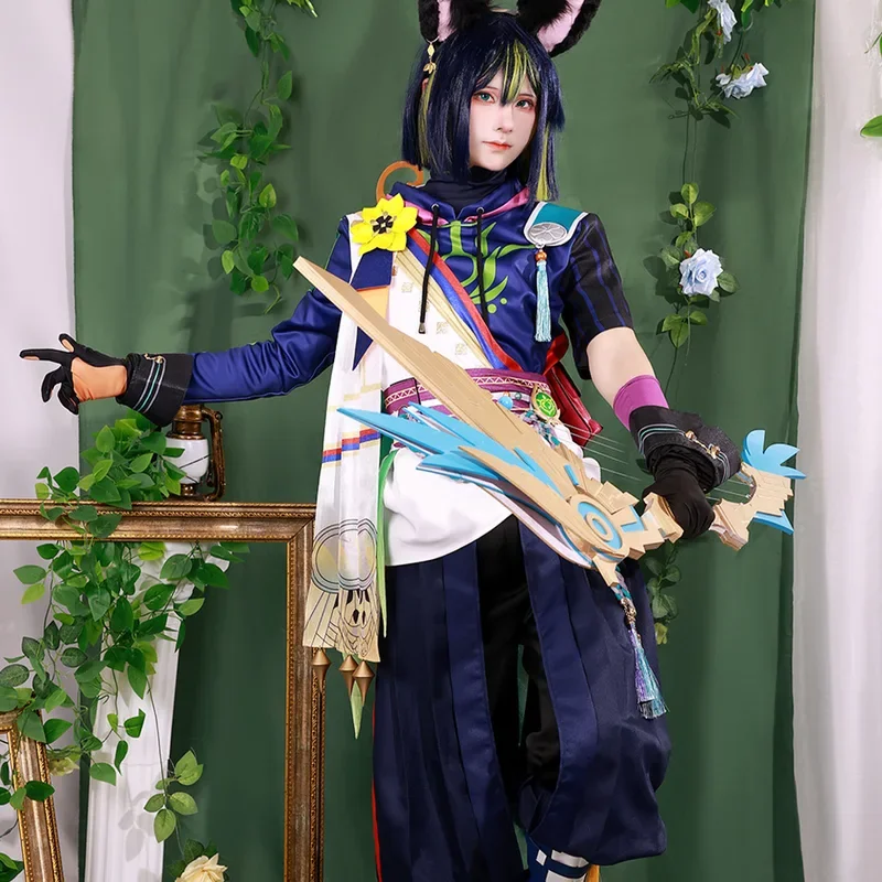 Genshin Impact Tignari Косплей Костюм Униформа Парик Аниме Костюмы на Хэллоуин Женская игра @ 0Z *