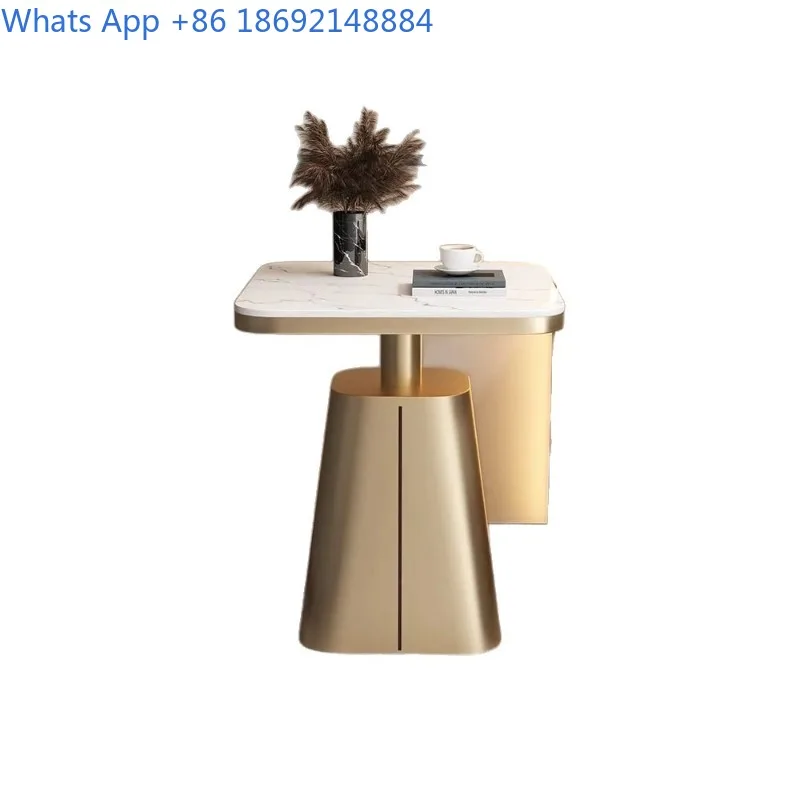 Light Luxury Rock Board Living Room Square Coffee Table Simple Creative Side Table Bedroom Bedside Small Coffee  Corner Table