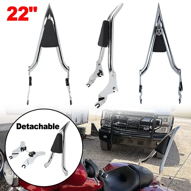 

Motorcycle Chrome Detachable Rear Passenger Backrest Sissy Bar Fit For Harley Touring Road King Road Street Glide 2009-2022