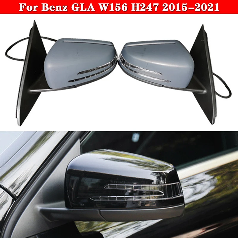 

For Mercedes-Benz GLA W156 H247 2015-2021 Auto Car Outside Rearview Rear View Lens Mirror Exterior Turn Signal Mirror Assembly