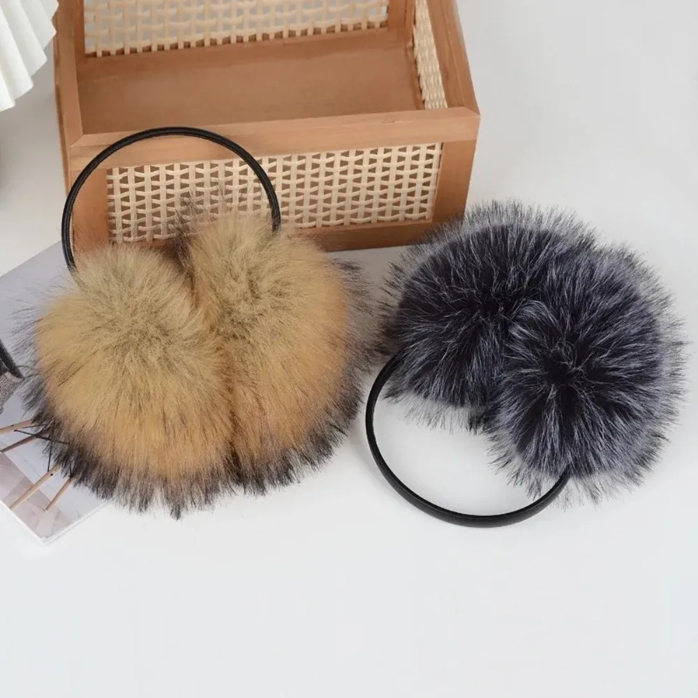 غطاء للأذنين مريح كبير الحجم من الفرو مقلد دافئ سميك للأذن غطاء للأذنين مقاوم للبرد والرياح للنساء والرجال #4