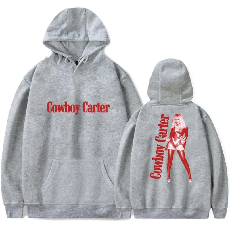 Beyonce Hoodie koboi Carter Merch kaus oblong lengan panjang Crewneck untuk pria/wanita uniseks tren bertudung Musim Dingin Streetwear