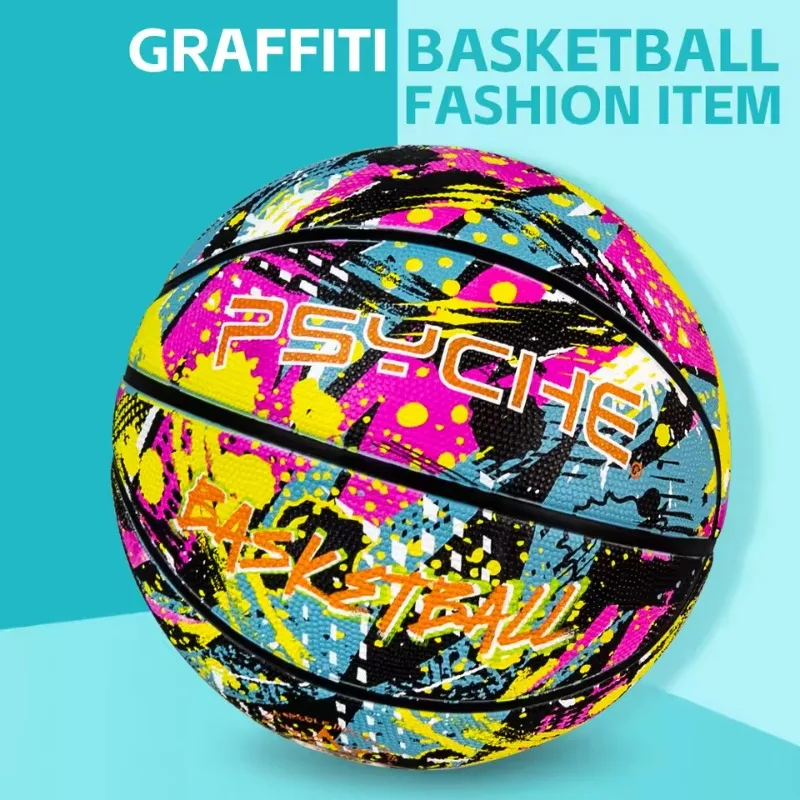 Bola de basquete de borracha PSYCHE tamanho 7 certificação de basquete competição basquete ao ar livre indoor streetball com bomba