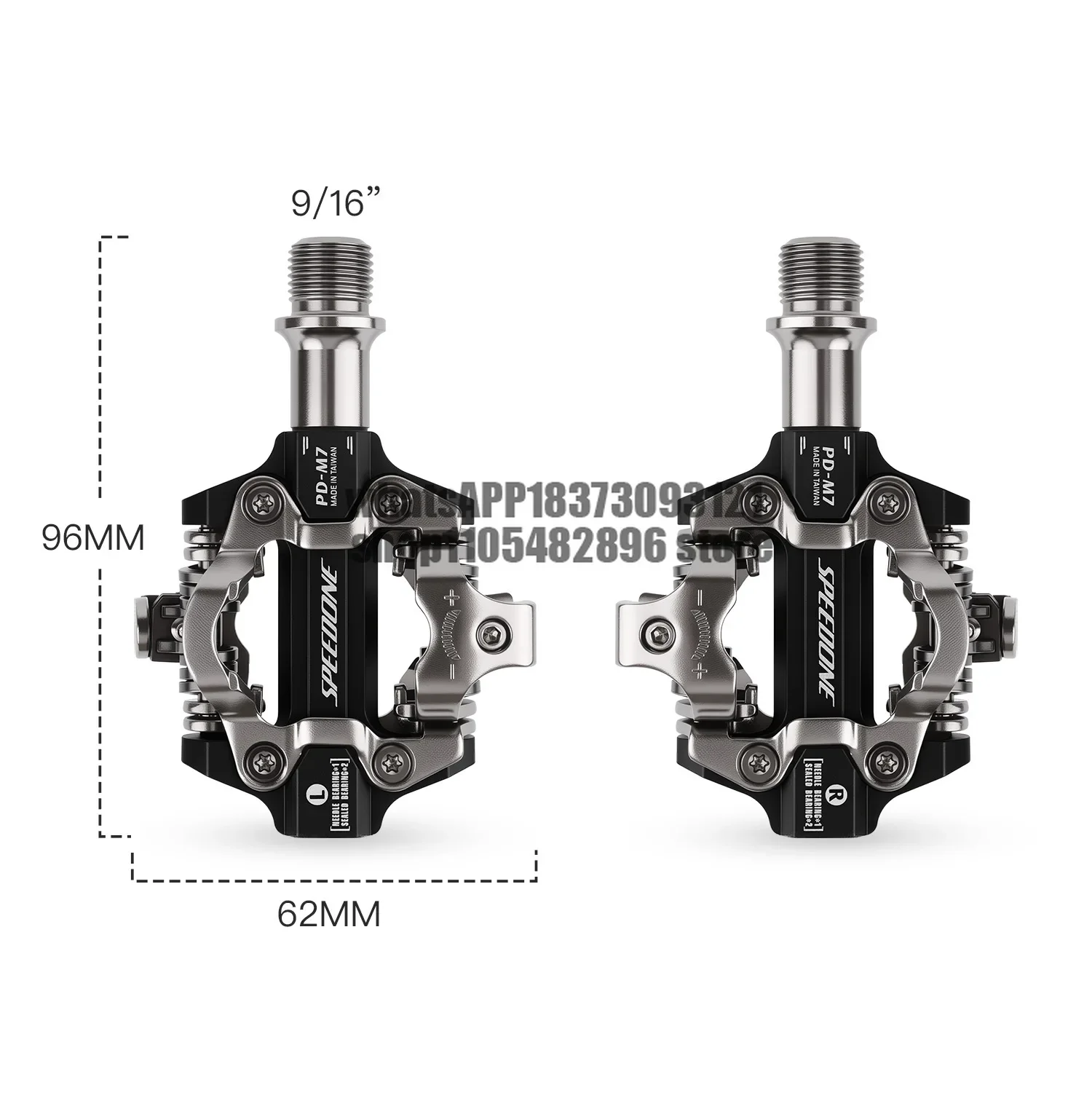 double-sided self-locking pedal off-road competition-grade aluminum alloy bearing locking pedal Mountain bike