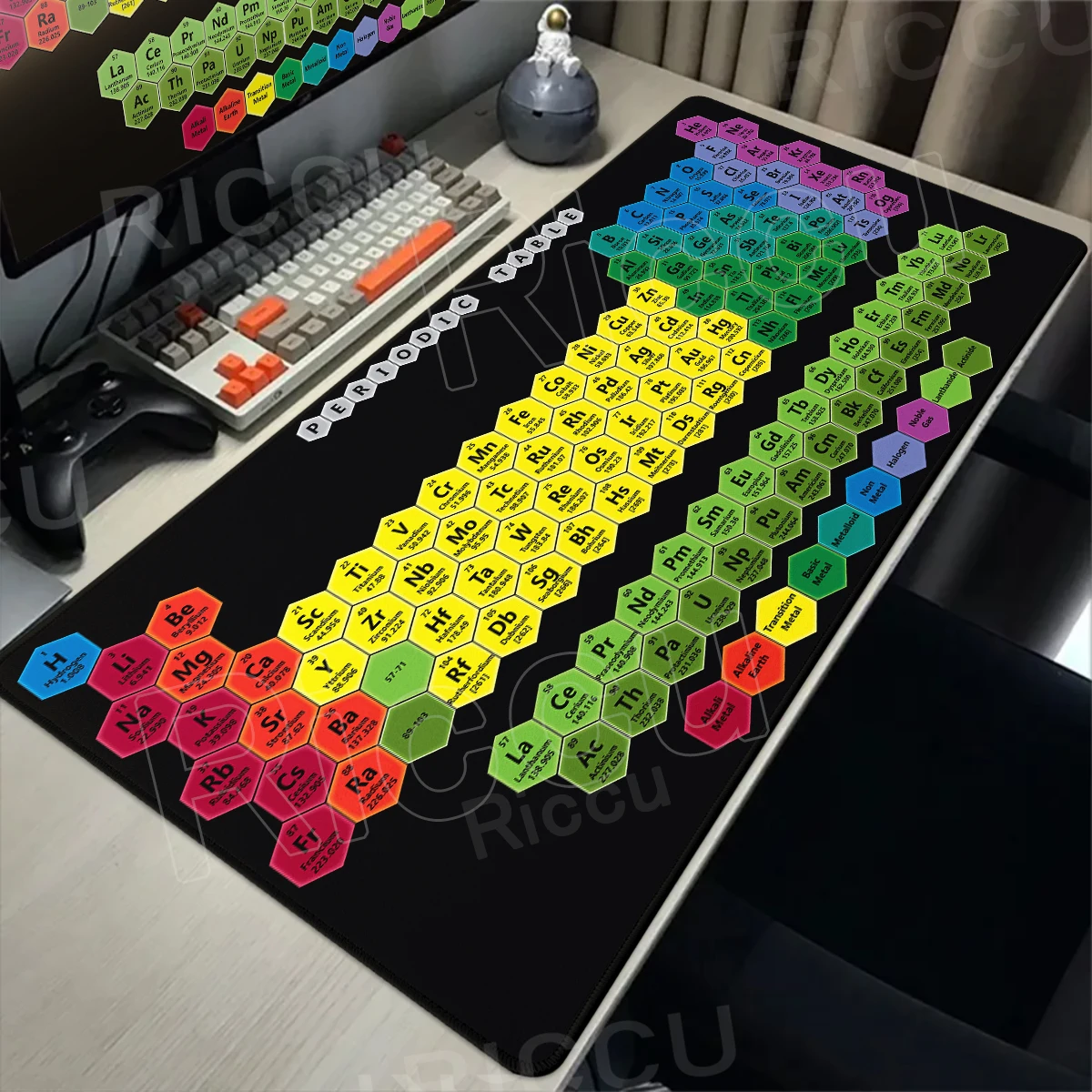 Gaming Large Mousepad Periodic Table of Chemical Elem Mouse Pad Xxl Anti-slip Mousemat PC Extended Mat Gaming Keyboard Desk Pad