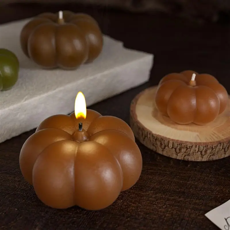 

3D Pumpkin Candle Holder Silicone Mold DIY Halloween Home Decor Candlestick Gypsum Molds Plaster Resin Craft Making Supplies