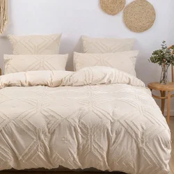2/3PCS Geometric Crafts Queen Bedding Set Tufted Duvet Cover Soft Skin-Friendly Comforter High End Quilt Covers Pillow Case Lino