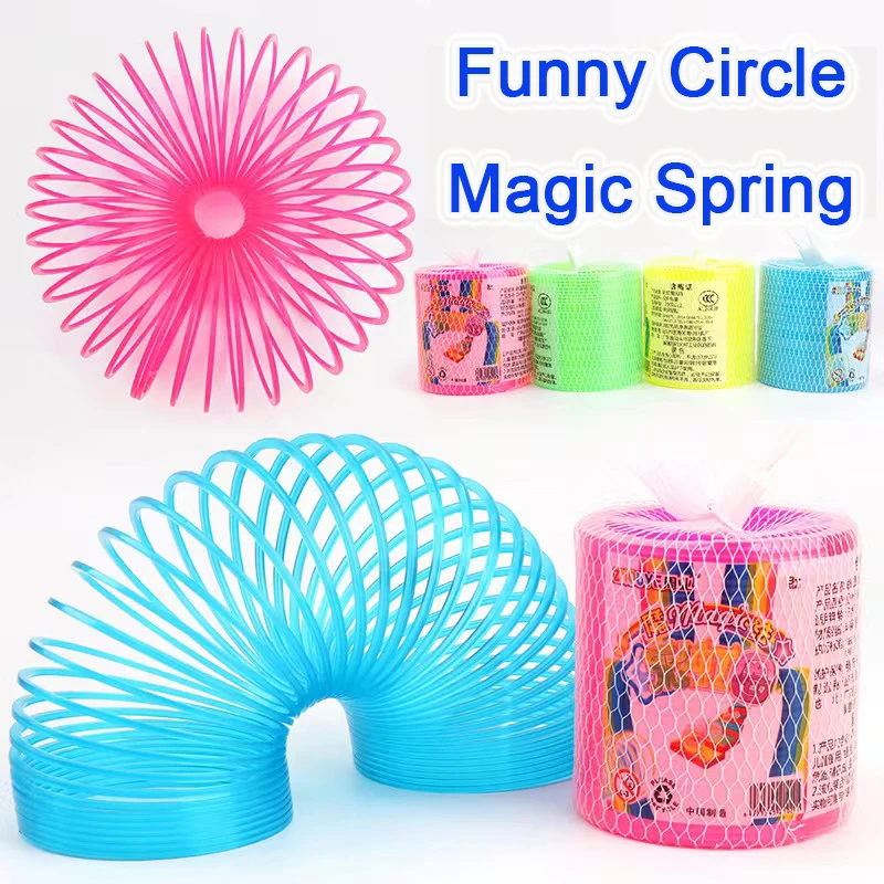 9CM Big Spiral Game Plastic Magic Spring Funny Outdoor Rainbow Toy Kids Party Favors Awards Goodies Gift Toy For Children