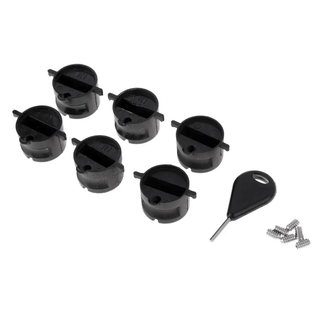 6Pc Surf  Plug with Grub Screws For  Surfboard Fin Box with a Fin Key