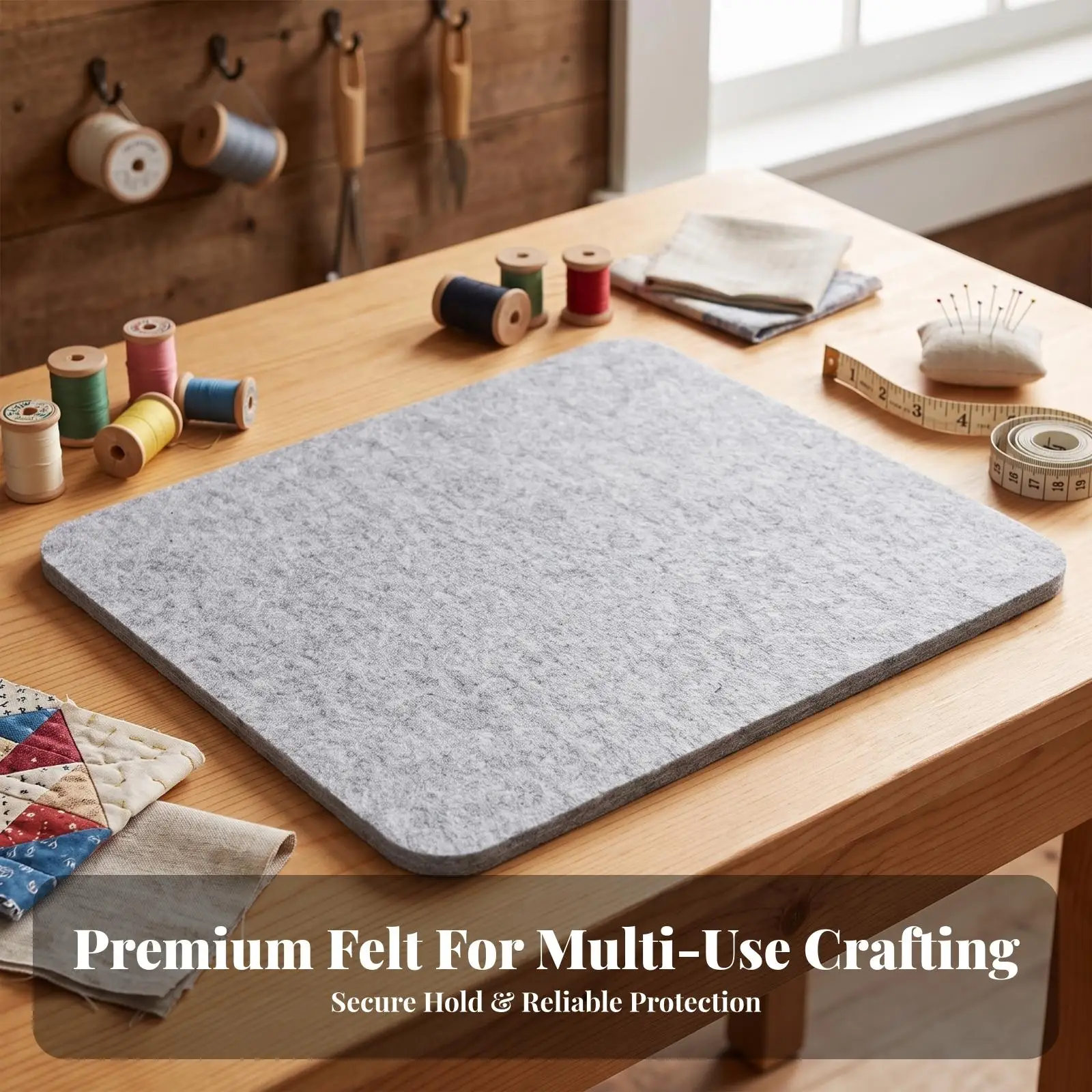 Non Slip Tabletop Ironing Pad Portable Felt Board for Sewing Quilting Crafting Heat Protective Mat for Travel Bag Compact