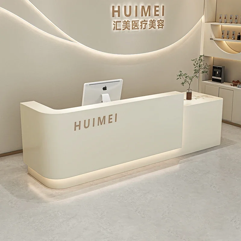Reception For The Beauty Salon Network Storage Desk Home Hutch Reception Counter Cosmetics Chest Of Drawers Changing Small Desk