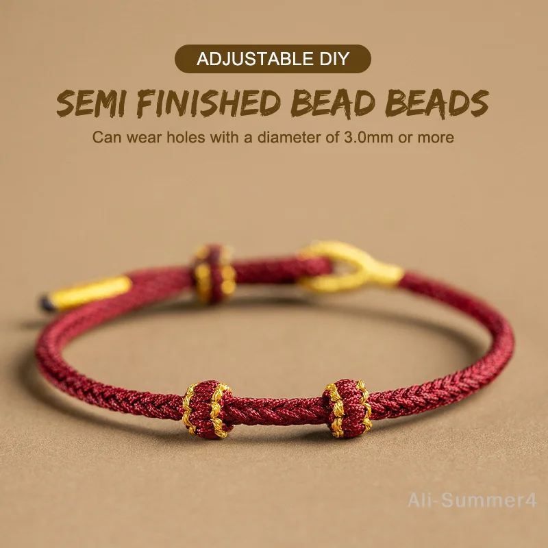 Pulseras de hilo rojo DIY ajustables de tamaño tejido a mano, brazaletes de cuerda de la suerte Vintage para niños y adultos, regalo