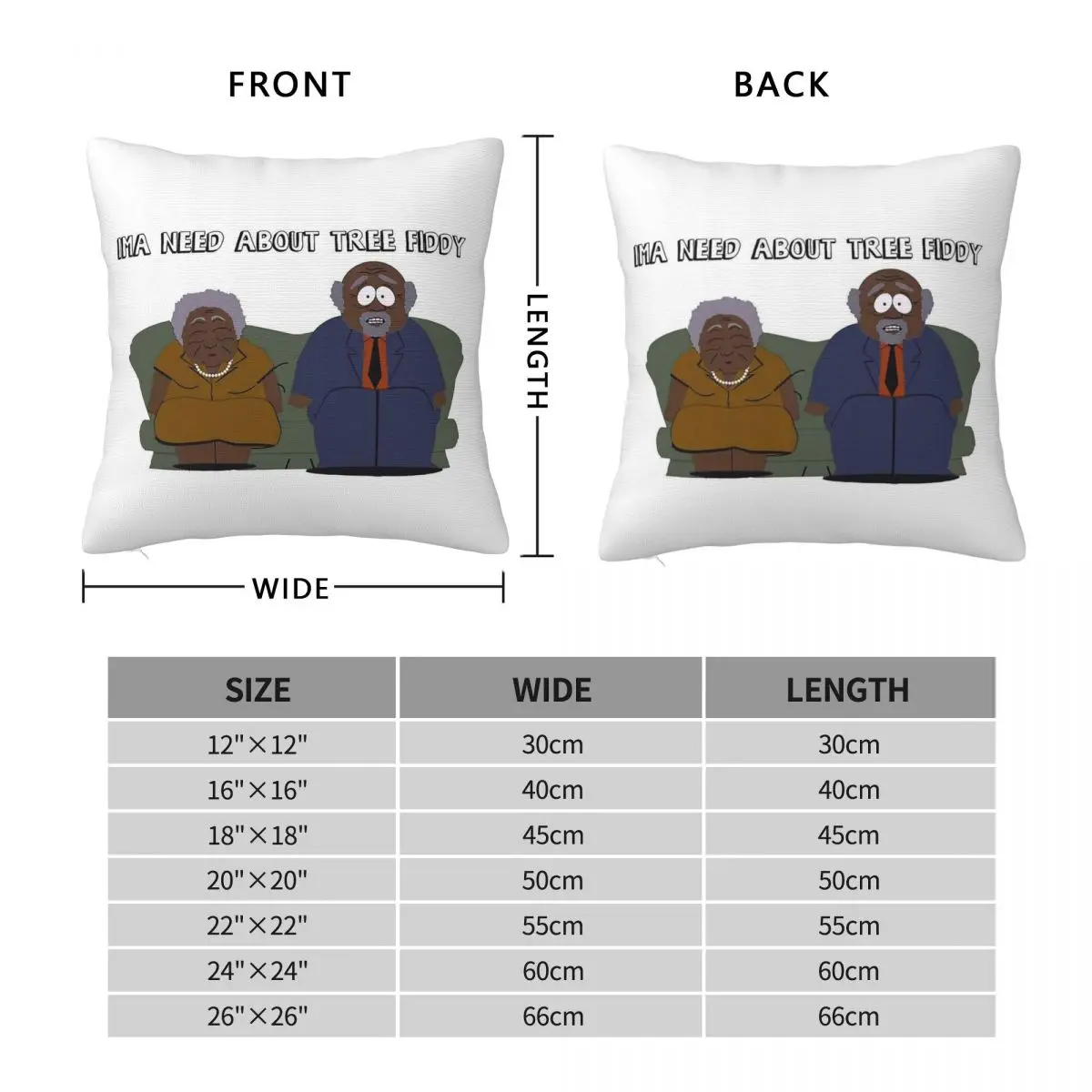 Ima Need About Tree Fiddy Square Pillowcase Polyester Linen Velvet Pattern Decorative Throw Pillow Case Room Cushion Cover 45x45