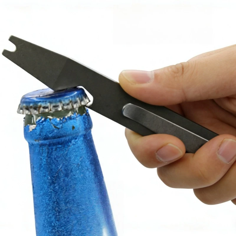 Titanium Pry Bar EDC Multi Tool Bottle Opener Screwdriver Keychain Wrench for Camping Hiking Survival Gear view 3