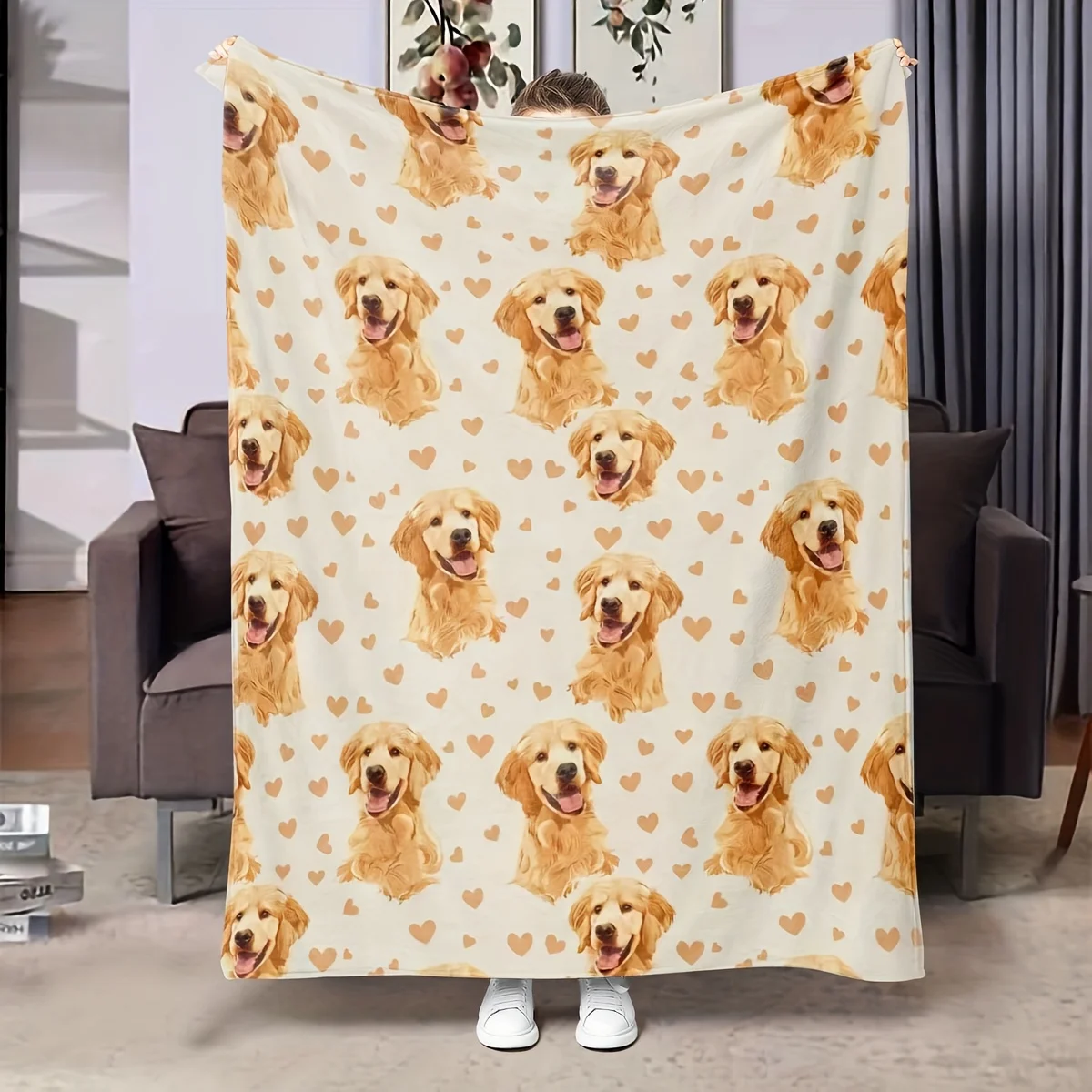 Newest Cute Chihuahua Puppy Collage Print Flannel Throw Blanket, Cozy Pet Dog Blanket for Dog Lover Bedroom Sofa Gift