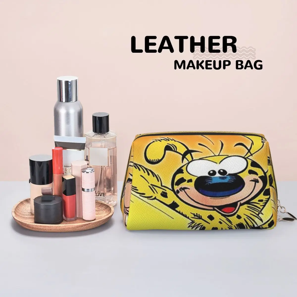 Art - Marsupilami Cartoon Anime Women Cosmetic Bag Travel Makeup Organizer Pouch Toiletry Storage Dopp Kit Case
