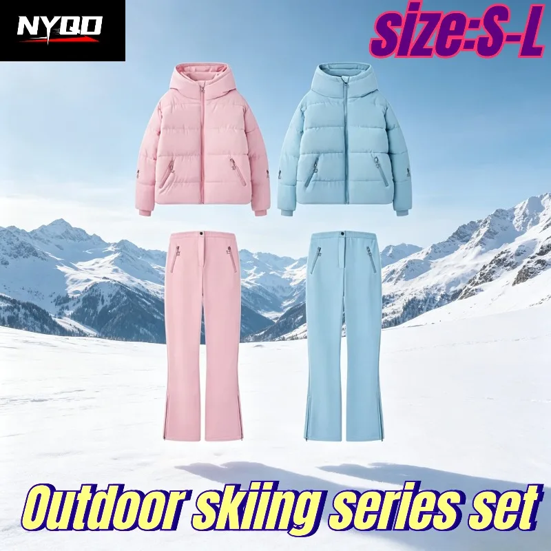 outdoor-ski-suit-new-women's-clothing-european-and-american-style-fashion-ski-series-hooded-casual-trousers-suit