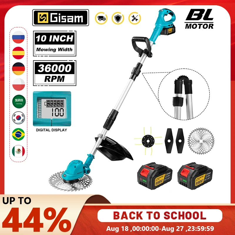Gasy 10 pollici Brushless Tosaerba Elettrico 36000RPM Tagliaerba Lunghezza Regolabile Attrezzo di Potere Da Giardino Per Makita 18V Batteria Spille