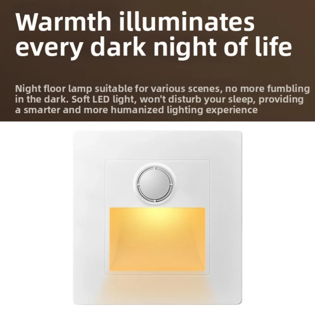 LED Stair Light With Motion Sensor, Recessed Wall Lamp For Indoor Staircase, Hallway, Step, 1.5W Low Power, IP20 Night Light