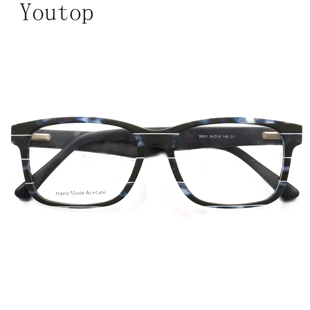 Men Square eyeglasses frames for women Modern Casual Style full-rim Striped Pattern lightweight Eyeglass Frames Blue black brown