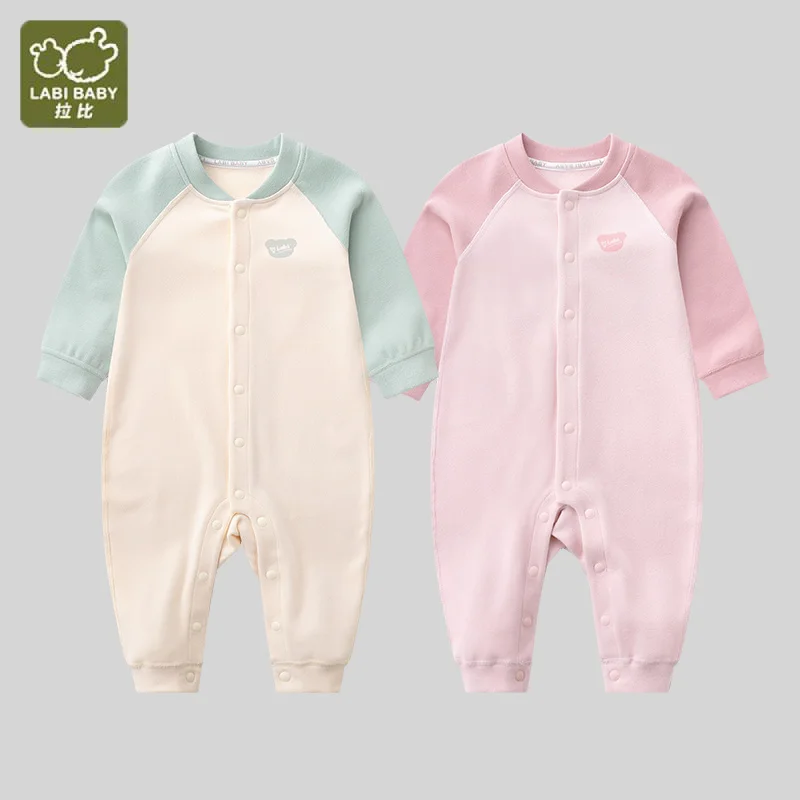 LABI BABY Newborn Pajamas Rompers Infant Cotton Onesies for Boys Girls Autumn Bodysuits Long Sleeve Jumpsuits Toddler One Pieces