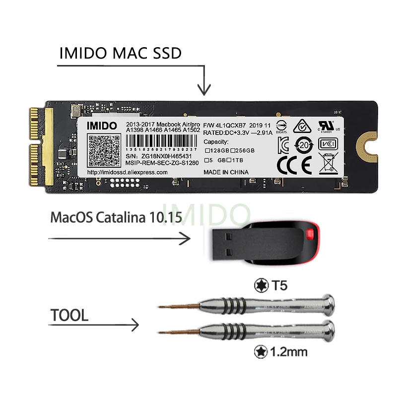 Imido SSD interno para Notebook Air, Retina Macbook Pro, compatível com A1465, A1466, A1398, A1502, 1TB