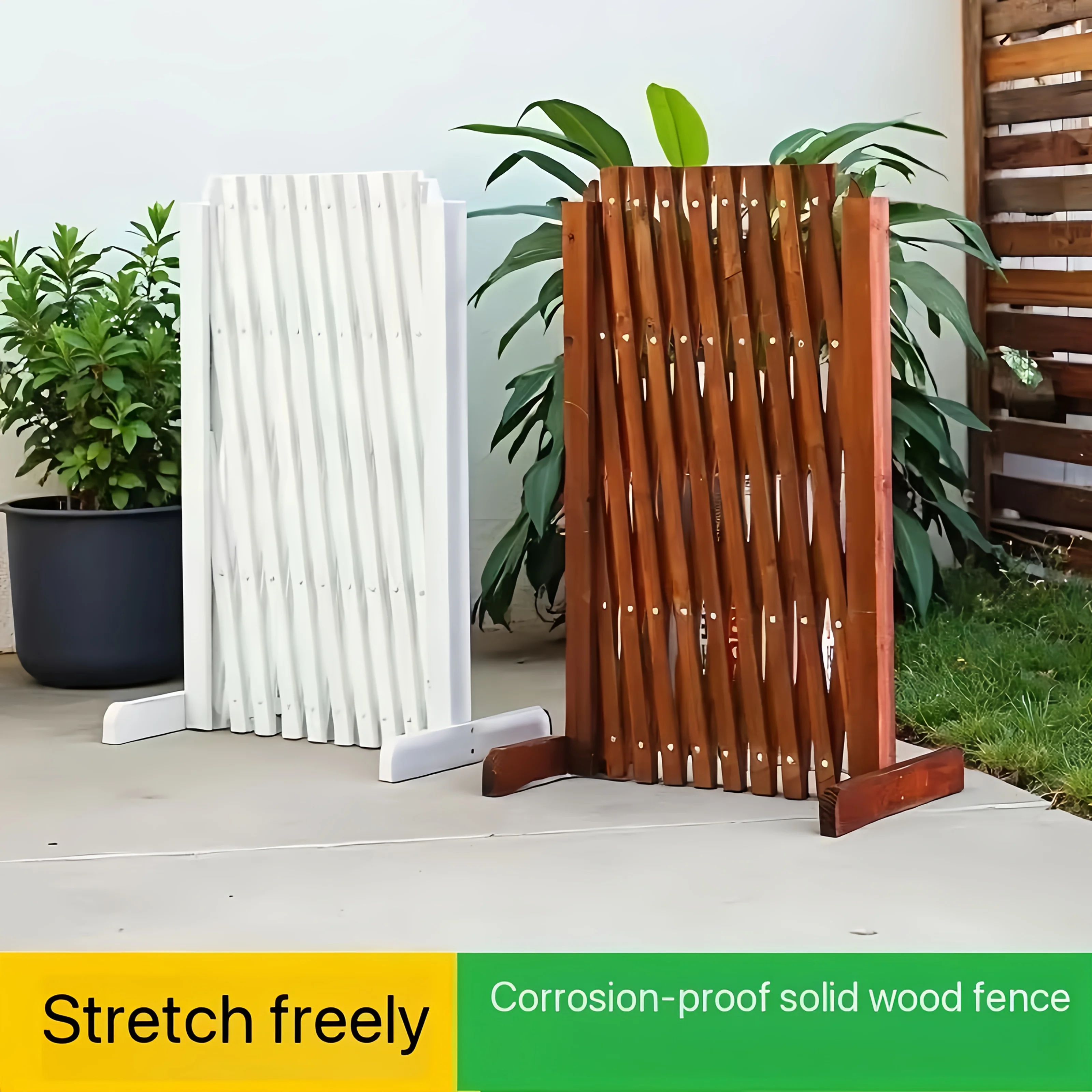 

Expandable Thickened Wooden Fence - Independent Retractable Pet Gate for Indoor And Outdoor Use, Perfect for Family Yard,