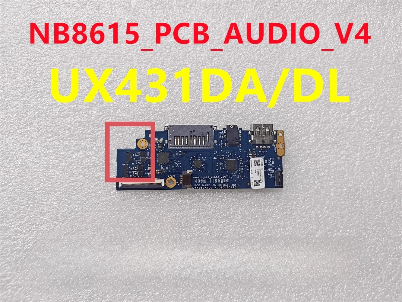NB8615 NB8621 V2/V4USB Scheda audio PER Asus UX431DA UX431DL UX431FAC UX431FLC