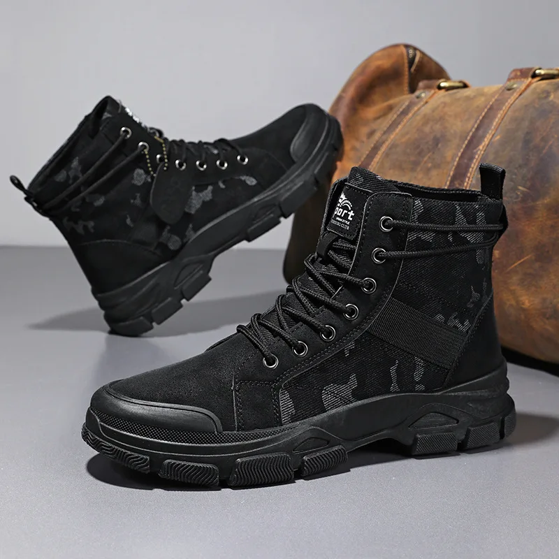 Men Retro Desert Ankle Boots Spring British Comfort Casual Shoes High Quality No Slip Waterproof Mountaining Shoes Botas Zapatos