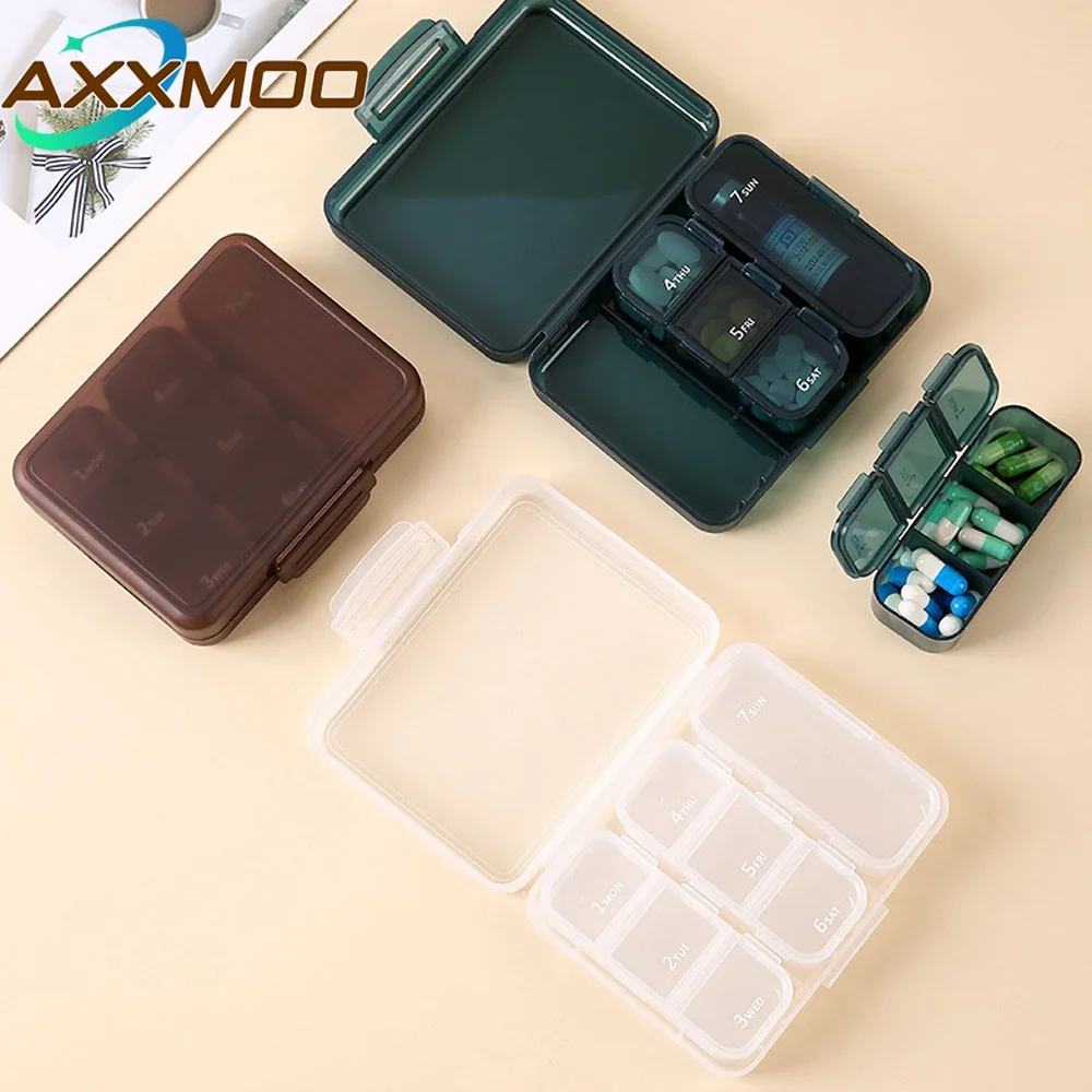 

1PCS 7 Day Pill Container Once Daily, Portable Travel Pill Case, Large Capacity Weekly Medicine Organizer for Vitamins,Fish Oil