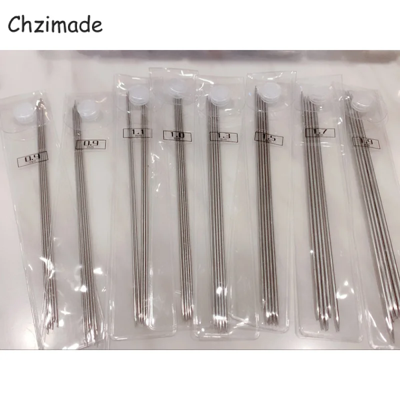 Chzimade 5Pcs Mini Stainless Steel Straight Knitting Needles For Handmade Craft Doll Clothes Diy Sewing Tools Accessories