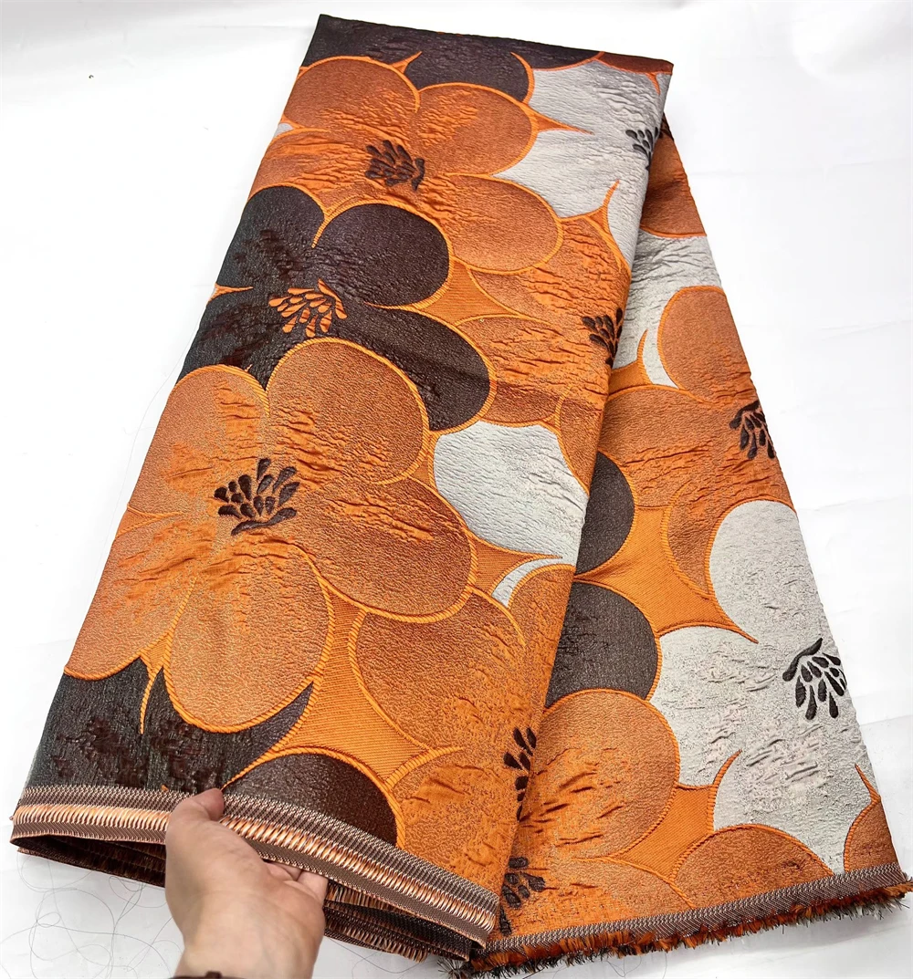 

2025 Multicolor Tulle Gilding Pure Jacquard Fabric High Quality African Jacquard Lace Fabric For Sew Party Wedding Dress 5Yards