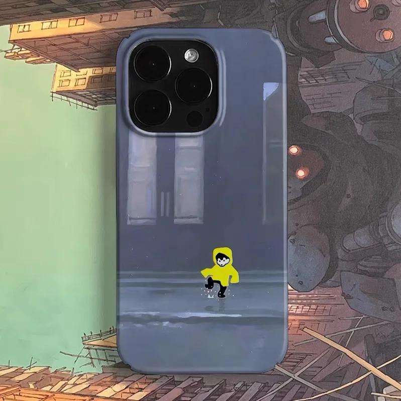 

Dark Purple Boy Playing with Rainwater Phone Case for IPHONE 17 Air 16E 15 PROMAX 14 16Plus 13 12 MINI 11 XR Acrylic Phone Cover