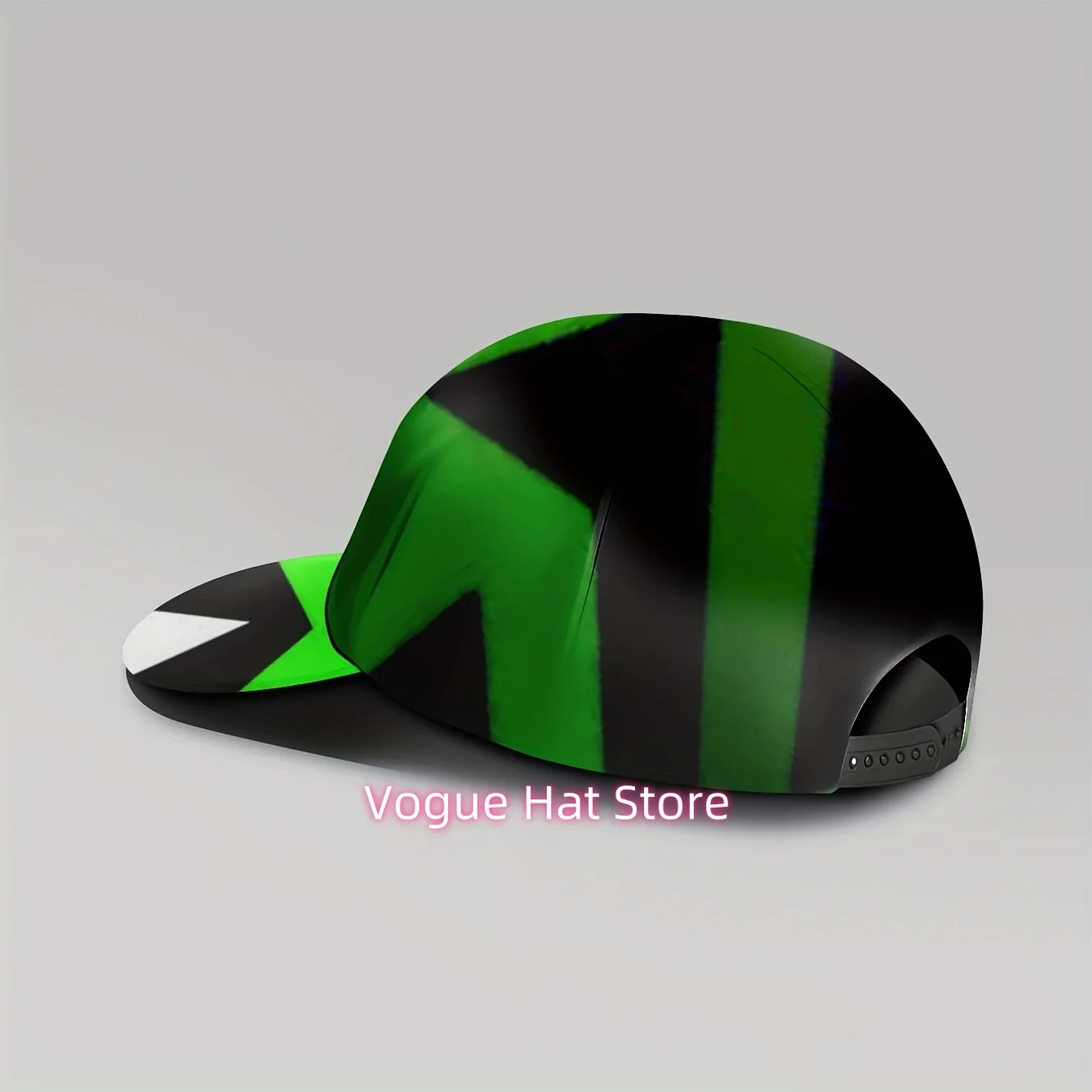 1pc, Geometric Abstract Pattern Baseball Cap, Bold Green Black White, Unisex, Casual Fashion, Outdoor Wear, Adjustable,, Breatha
