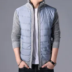 Autumn Winter Men's Knitted Sweater Cardigan Fashion Patchwork Sweatercoat Men Casual Thick Cardigan Slim Knitting Jackets Man