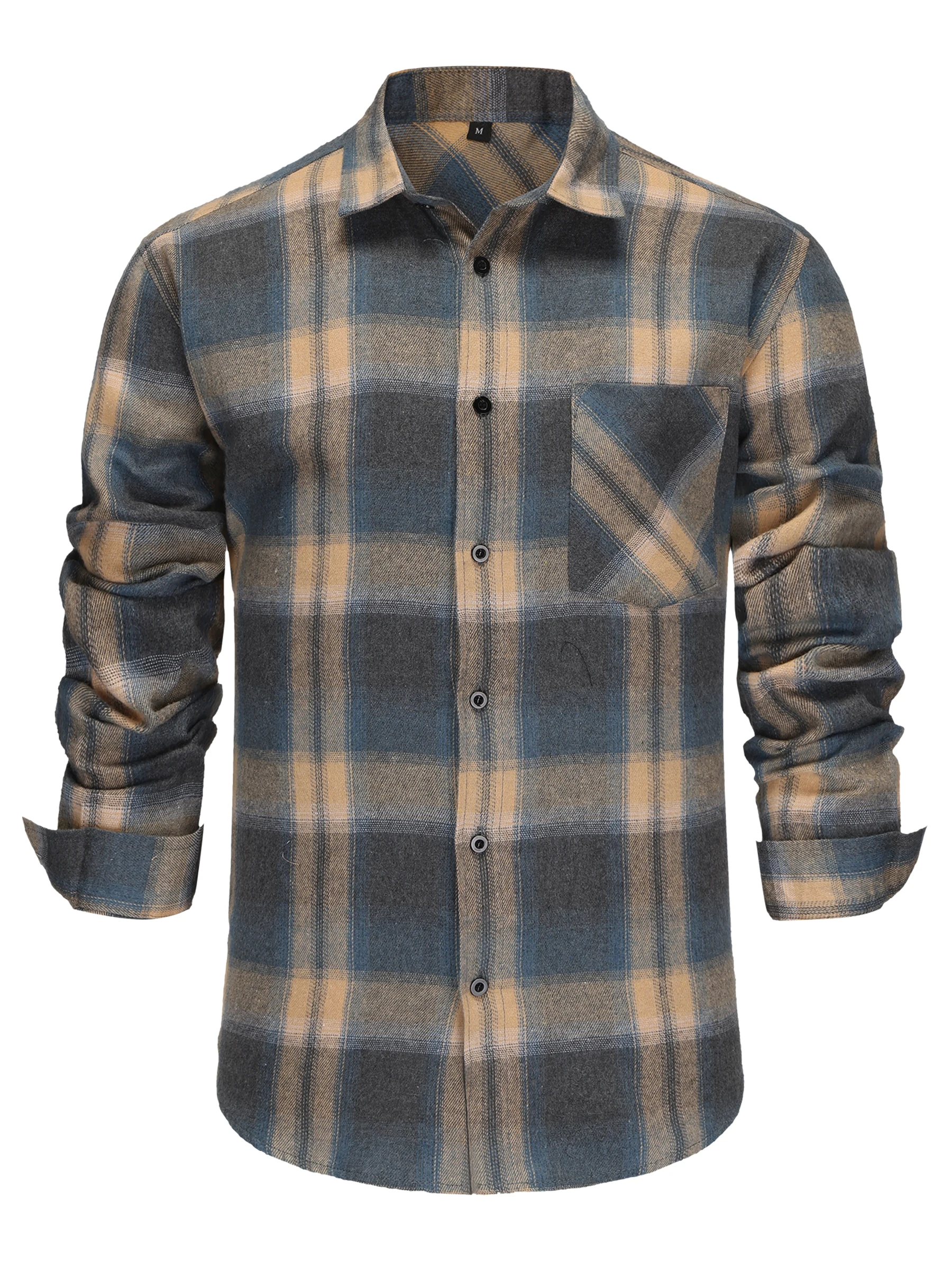 

Spring Autumn Mens Long Sleeve Shirts Cotton Business TShirts Men Breathable Plaid Streetwear Button Shirts for Men Dress Shirt