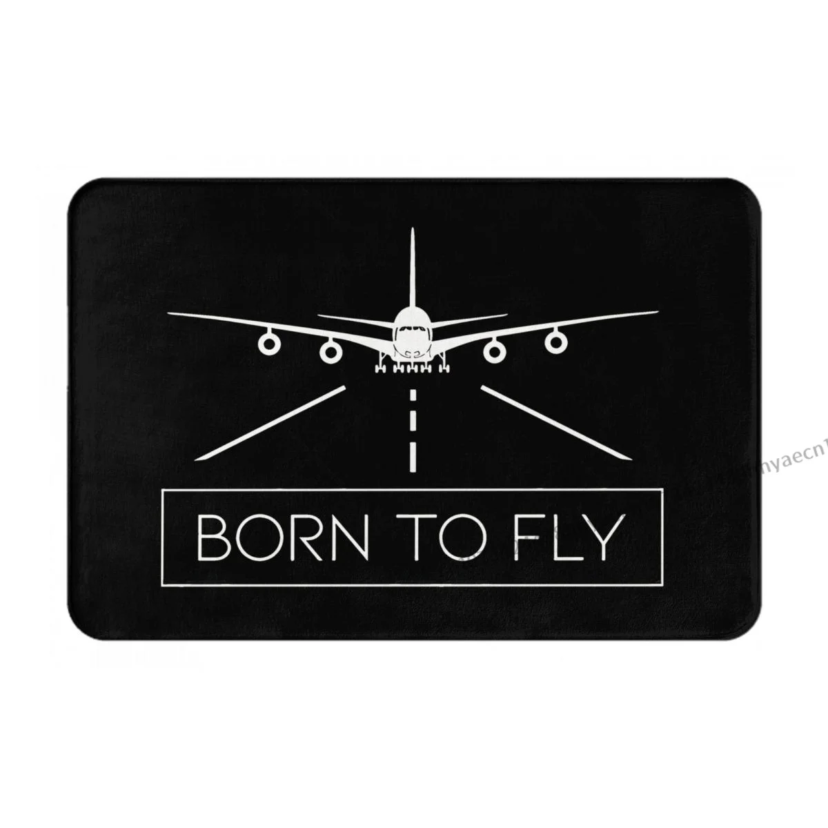 Airplane Airport Sign Anti-Slip Doormat Living Room Mat Born To Fly Balcony Carpet Entrance Door Rug Home Decorative