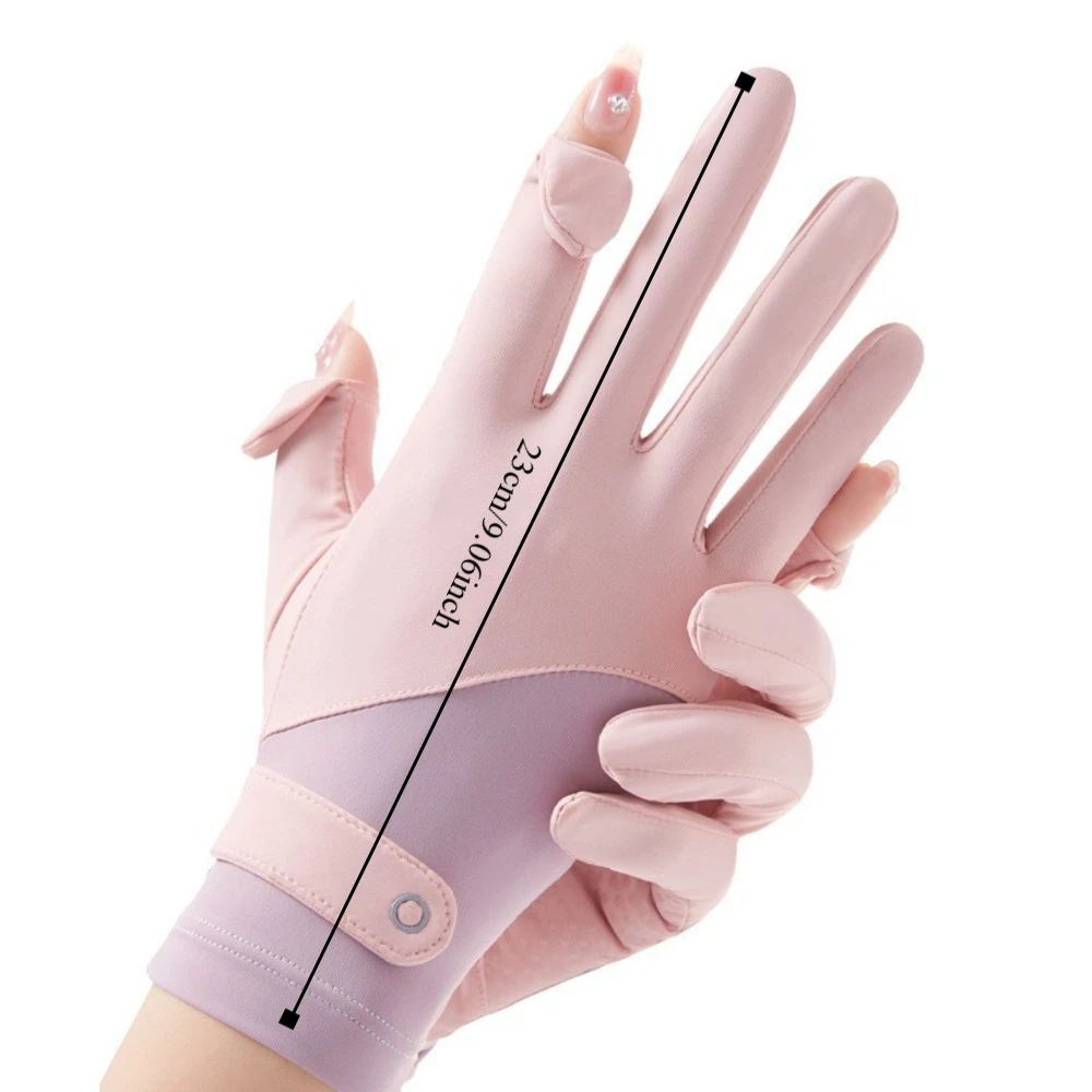 Luvas de proteção solar respiráveis luvas anti-queimaduras solares protetor solar luvas de seda gelo anti-uv colorido verão protetor solar luvas verão