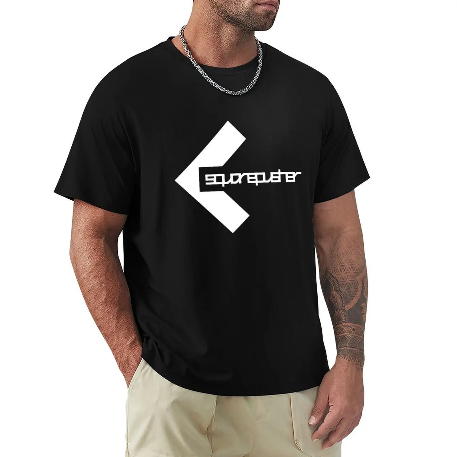 Square Pusher Logo White T-Shirt Christmas Theme Tee Top