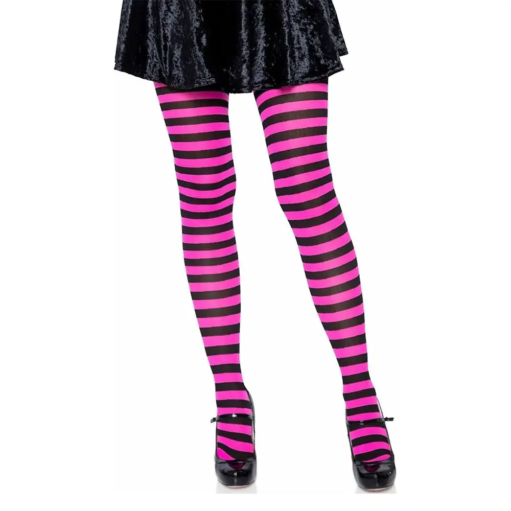 Cute Striped Pantyhose Elastic Cosplay Long Hosiery Over Knee High Stockings Halloween Party