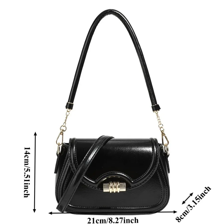 

Trendy niche handbags 2025 new style textured saddle bag French single-shoulder underarm retro fashion small square bags