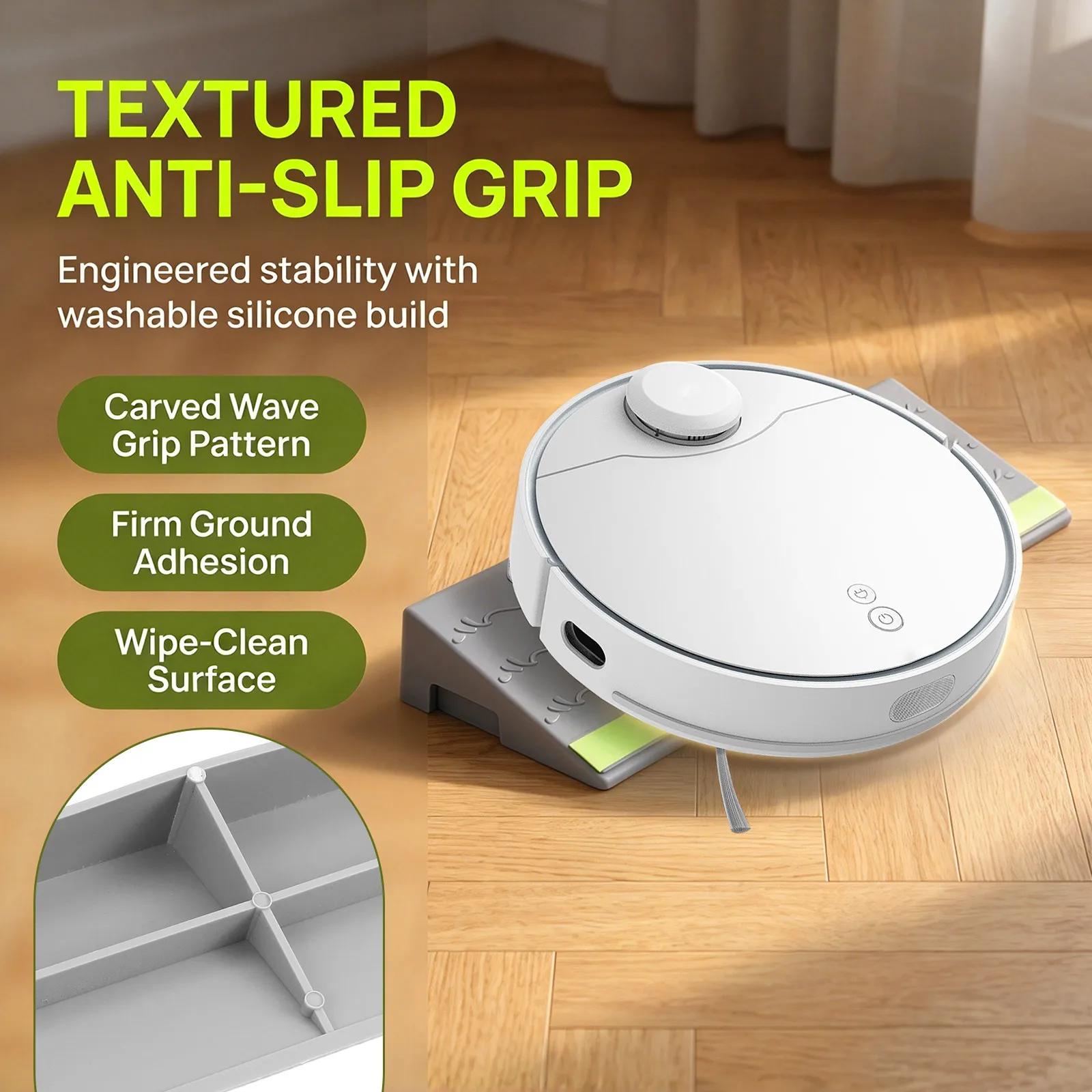 Robot Vacuum Ramp Non-Slip Threshold Ramp Plastic Slope Pad Door Step 11.7x4.1x1.5 Sweeping Robot Wheelchair Step Mat Indoor