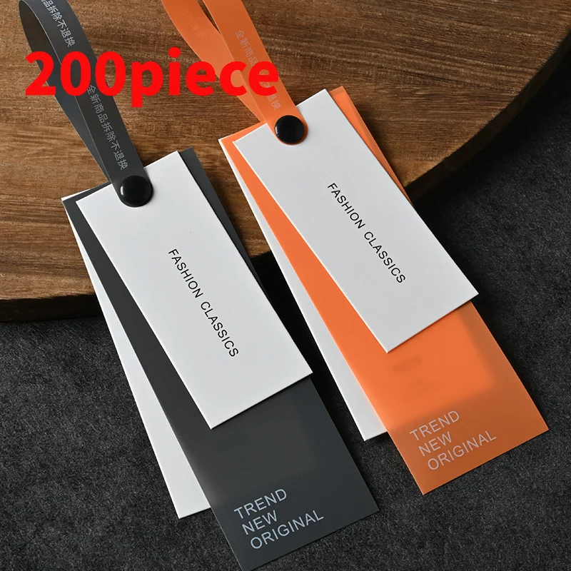 20 0piece.Custom.clothing Tags Special Paper Embossed Hot Stamping Hanging Labels Can Be Recycled Placed and Customized