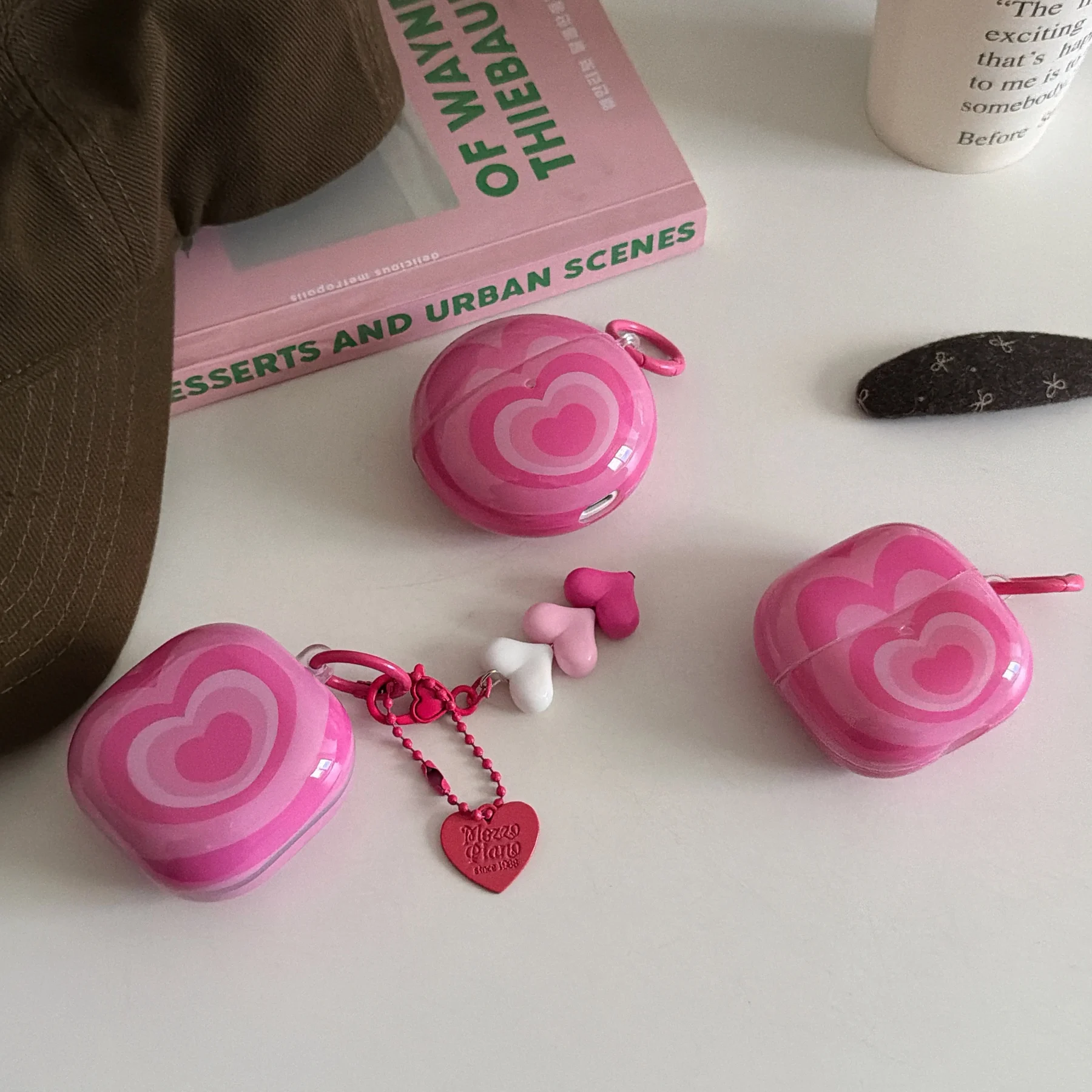 For Samsung Galaxy Buds 3 3 Pro Case Attractive Pink Heart Patterned Earphone Protective Cover For Galaxy Buds live/FE/2/2 Pro