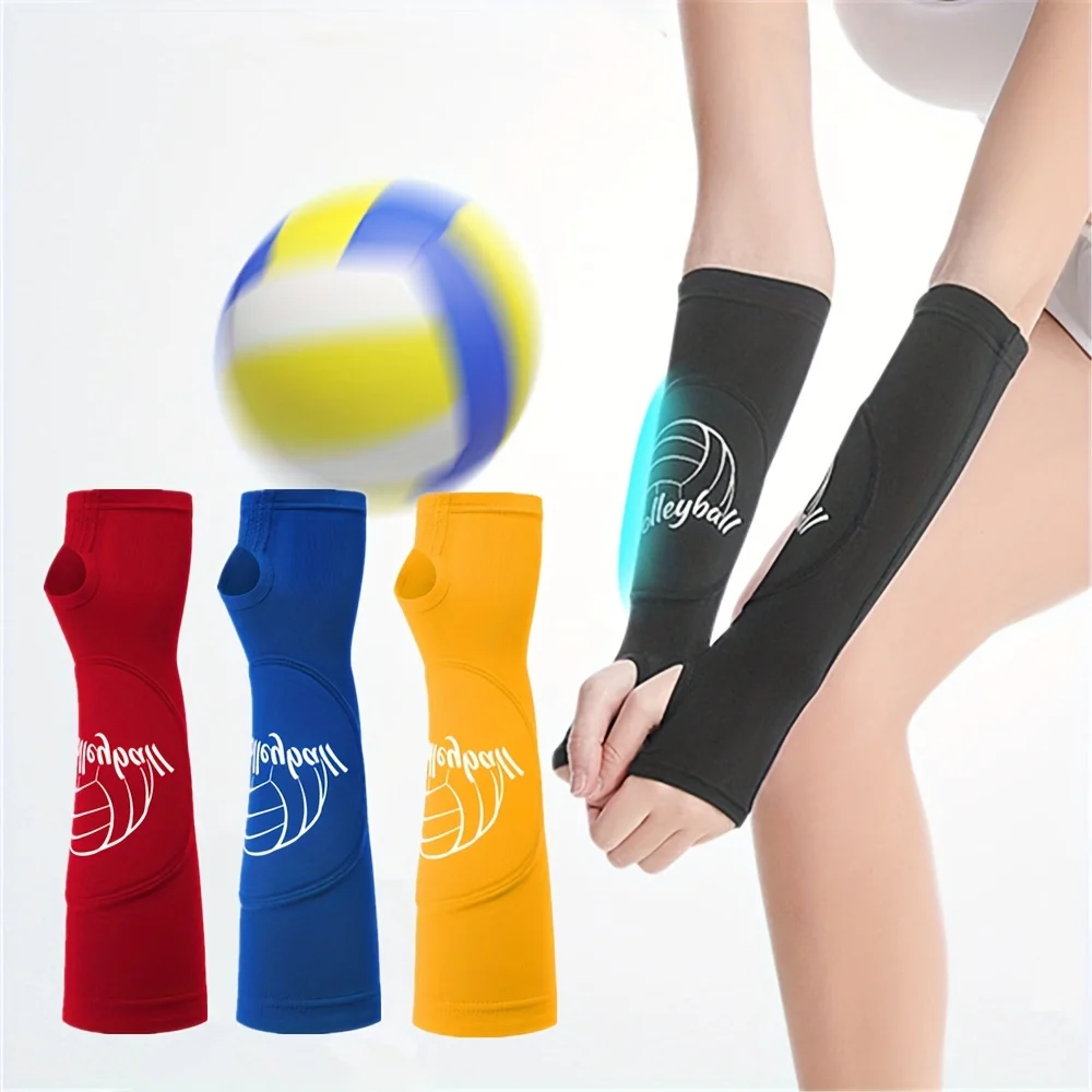 1 Pair Professional Volleyball Sports Arm And Wrist Sleeve Cover Protectors, Elastic Breathable Anti-collision Arm Sleeves