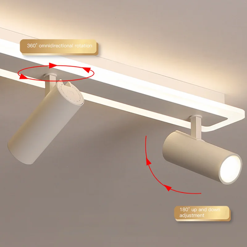 Lustre moderno de teto LED com holofotes, Candeeiros brancos de faixa longa, Sala de estar, Jantar, Cozinha, Corredor, Iluminação Interior, Novo