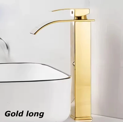 Watervalwastafel Roestvrij staal Hoge en lage kraan Zwart Warm en koud toilet Wastafel Badkamer