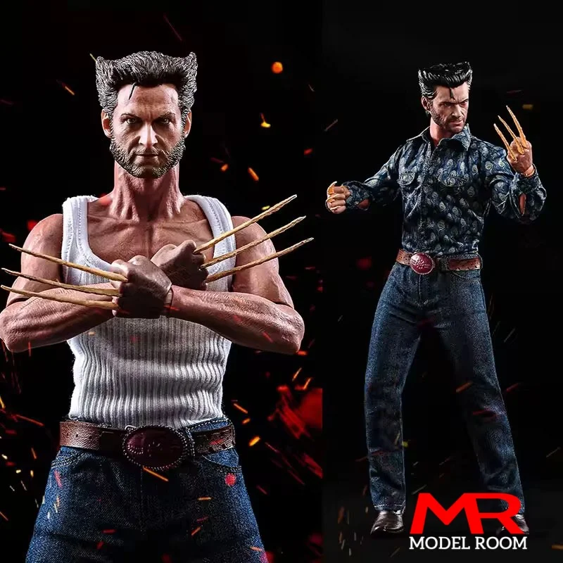 

1/6 Scale Hugh Jackman Werewolf Double Head Sculpts Costume Clothes Set Model Fit 12'' Male Soldier Action Figure Body Dolls