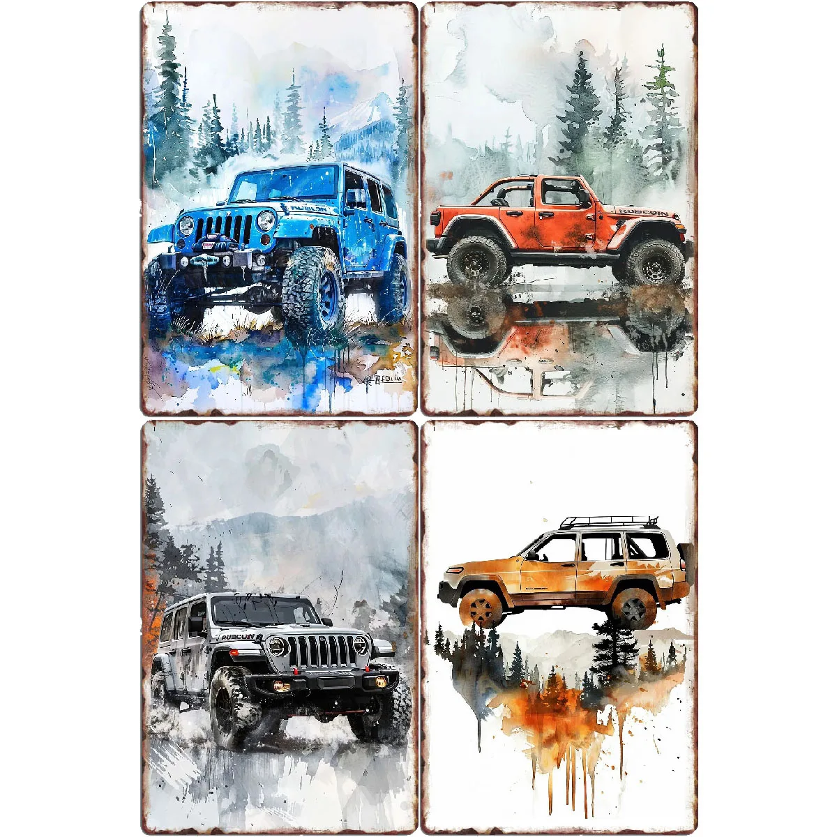 Cherokee Transport Wrangler Rubic Poster Metal Poster Sign Garage Club Custom Wall Tin Room Decor Home Decor